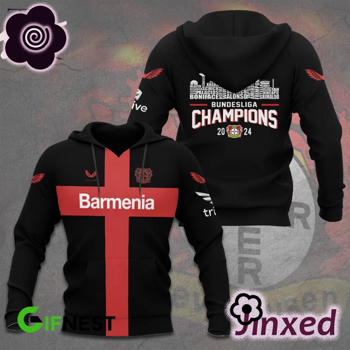 Barmenia Bundesliga Champions 2024 Bayer 04 Leverkusen Hoodie 